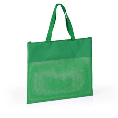Sacola de Mão em Nylon 600 e Tela Sanet - Verde personalizada com logo
