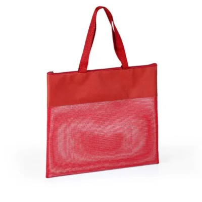 Sacola de Mão em Nylon 600 e Tela Sanet - Vermelha personalizada com logo