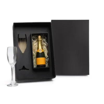 Taça de Vidro para Champagne 190ml com Espaço para Garrafa personalizada com logo